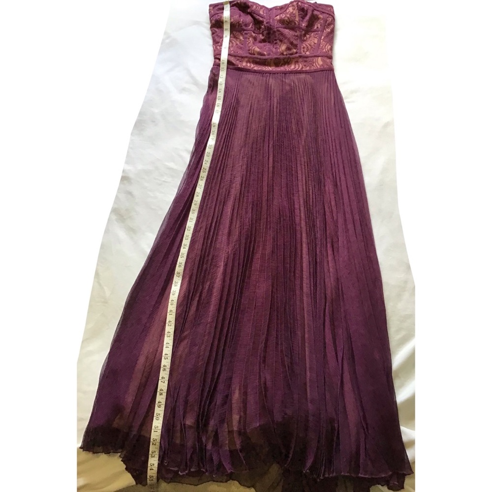 Tadashi  shoji strapless lace dress gown burgundy - Picture 11 of 11